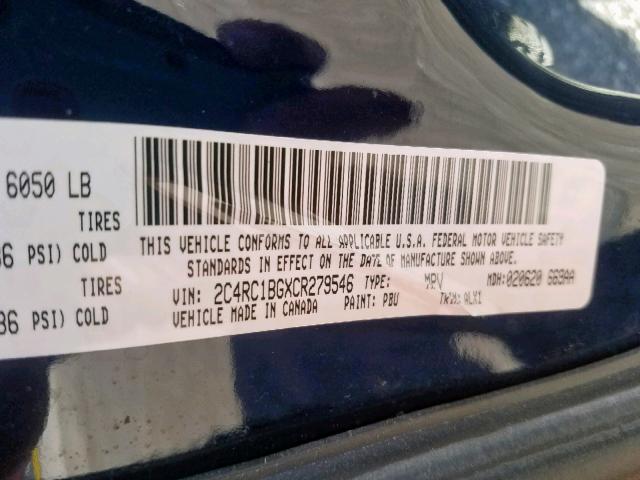 2C4RC1BGXCR279546 - 2012 CHRYSLER TOWN & COUNTRY TOURING  photo 10