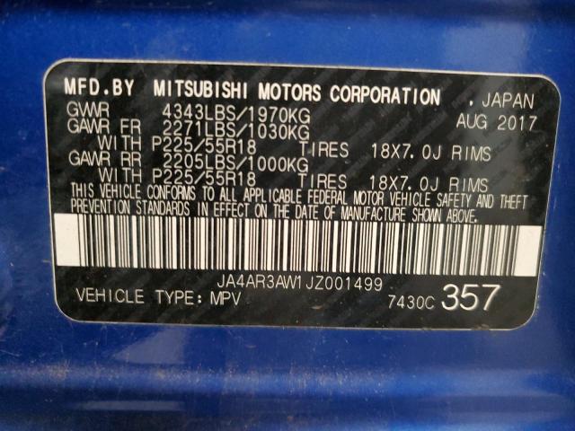 JA4AR3AW1JZ001499 - 2018 MITSUBISHI OUTLANDER ES BLUE photo 13