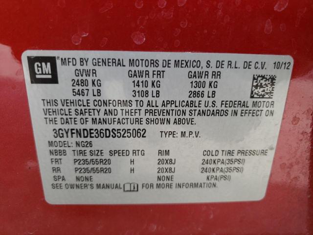 3GYFNDE36DS525062 - 2013 CADILLAC SRX PERFORMANCE COLLECTION Czerwony zdjęcie 13