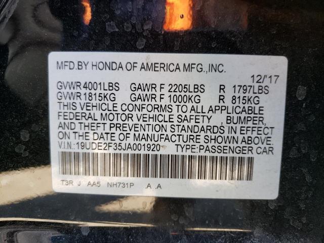 19UDE2F35JA001920 - 2018 ACURA ILX BASE WATCH PLUS BLACK photo 12