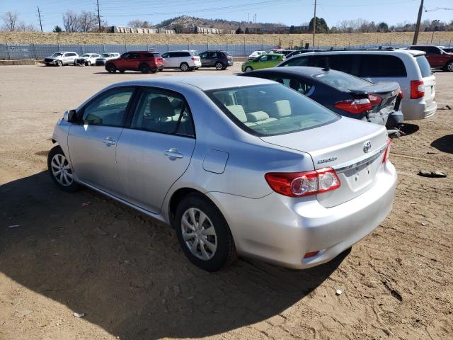 JTDBU4EE4B9169025 - 2011 TOYOTA COROLLA BASE SILVER photo 2