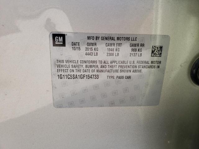 1G11C5SA1GF154733 - 2016 CHEVROLET MALIBU LIM LT თაფლისფერი ფოტო 12