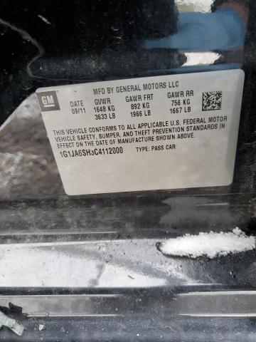 1G1JA6SH3C4112000 - 2012 CHEVROLET SONIC LS 黑色 照片 12