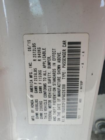 19UUB2F59FA026398 - 2015 ACURA TLX TECH WHITE photo 12