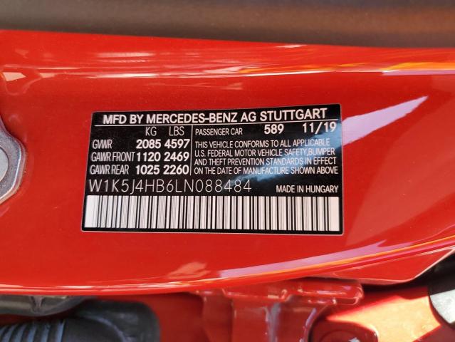 W1K5J4HB6LN088484 - 2020 MERCEDES-BENZ CLA 250 4MATIC RED photo 12