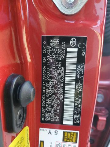 JTDKARFU4H3528056 - 2017 TOYOTA PRIUS RED photo 12