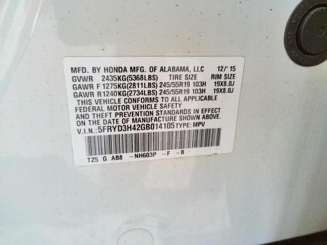 5FRYD3H42GB014105 - 2016 ACURA MDX TECHNOLOGY 白色 照片 13