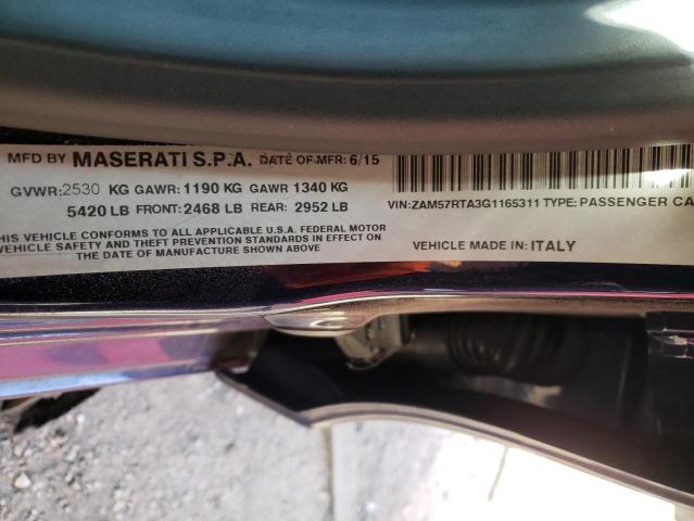 ZAM57RTA3G1165311 - 2016 MASERATI GHIBLI S Կապույտ լուսանկար 12