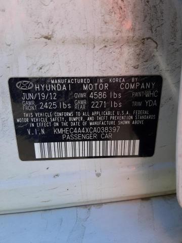 KMHEC4A4XCA038397 - 2012 HYUNDAI SONATA HYBRID WHITE photo 12