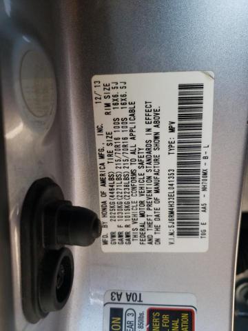 5J6RM4H33EL041353 - 2014 HONDA CR-V LX SILVER photo 12