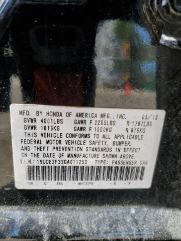 19UDE2F32GA011250 - 2016 ACURA ILX BASE WATCH PLUS BLACK photo 12