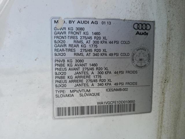 WA1VGCFE1DD010650 - 2013 AUDI Q7 PRESTIGE 白色 照片 12