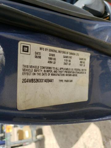 2G4WB52KXX1409441 - 1999 BUICK REGAL LS 蓝色 照片 12