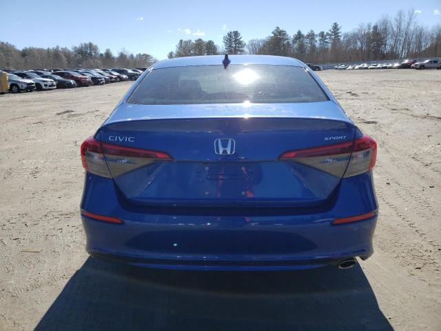 2HGFE2F58NH515603 - 2022 HONDA CIVIC SPORT BLUE photo 6