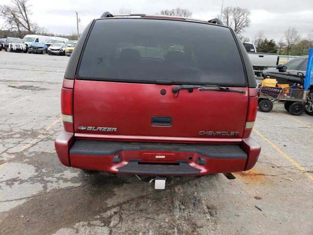 1GNDT13W3Y2287758 - 2000 CHEVROLET BLAZER MAROON photo 6