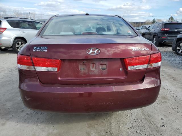 5NPET46C08H390232 - 2008 HYUNDAI SONATA GLS MAROON photo 6