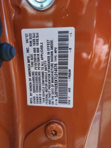 5J6YH283X7L014576 - 2007 HONDA ELEMENT LX ORANGE photo 12