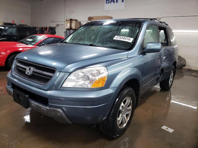 5FNYF18575B047641 - 2005 HONDA PILOT EXL BLUE photo 1