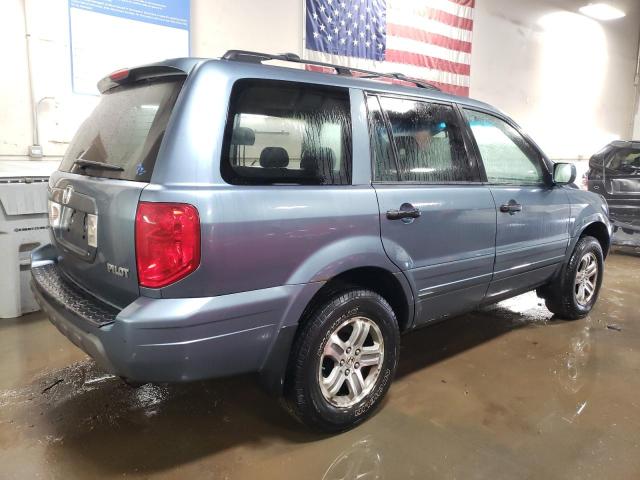 5FNYF18575B047641 - 2005 HONDA PILOT EXL BLUE photo 3