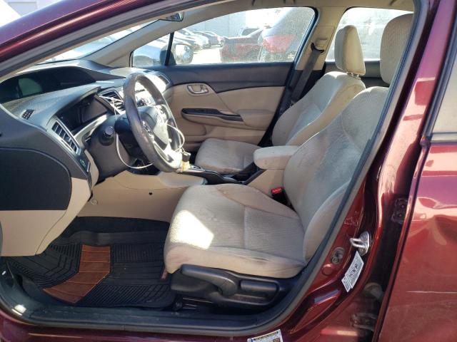 19XFB2F58EE213392 - 2014 HONDA CIVIC LX BURGUNDY photo 7