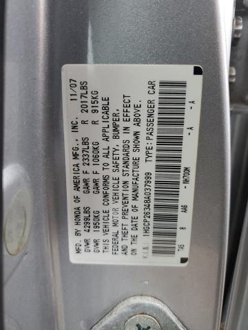 1HGCP26348A037999 - 2008 HONDA ACCORD LX SILVER photo 12