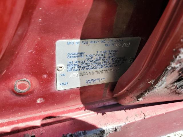 JF1SF65672G702615 - 2002 SUBARU FORESTER S BURGUNDY photo 13