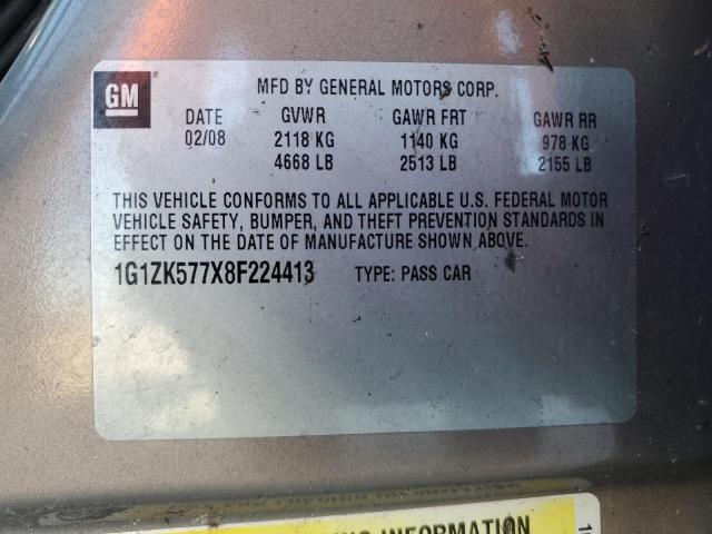 1G1ZK577X8F224413 - 2008 CHEVROLET MALIBU LTZ ყავისფერი ფოტო 12