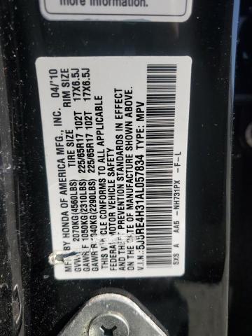 5J6RE4H31AL057834 - 2010 HONDA CR-V LX 黑色 照片 12