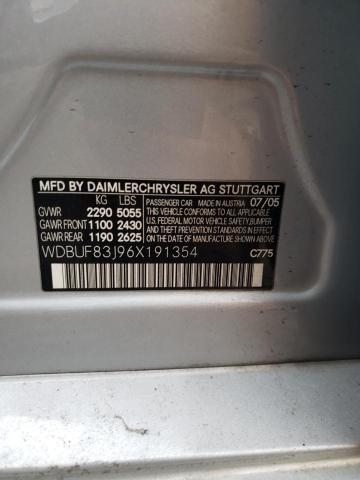 WDBUF83J96X191354 - 2006 MERCEDES-BENZ E 500 4MATIC SILVER photo 12