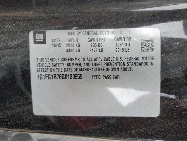 1G1FG1R76G0120559 - 2016 CHEVROLET CAMARO SS BLACK photo 12