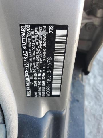 WDBRF64J53F385678 - 2003 MERCEDES-BENZ C 320 SILVER photo 12