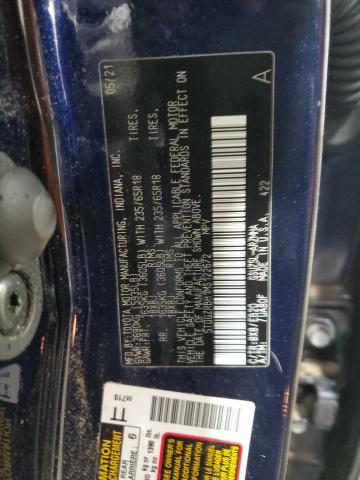 5TDGZRBH1MS122672 - 2021 TOYOTA HIGHLANDER XLE BLUE photo 12