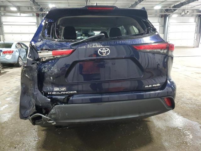 5TDGZRBH1MS122672 - 2021 TOYOTA HIGHLANDER XLE BLUE photo 6