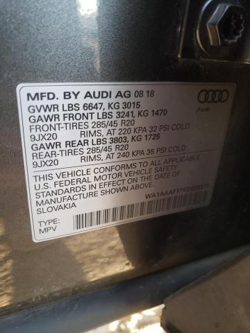 WA1AAAF77KD006315 - 2019 AUDI Q7 PREMIUM CHARCOAL photo 12