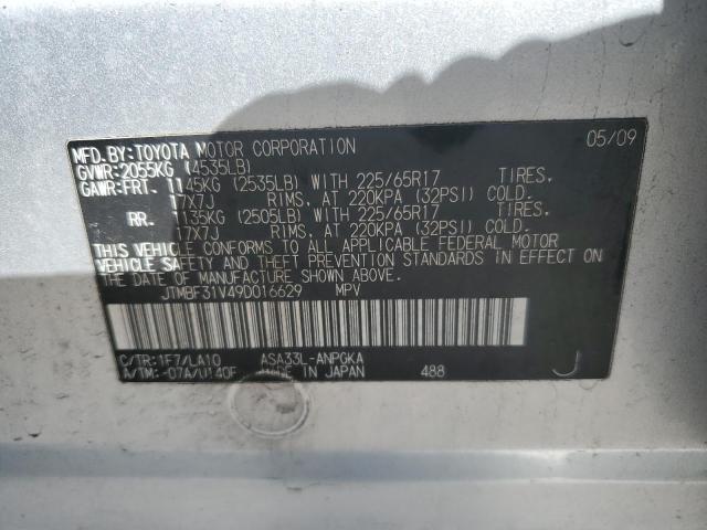 JTMBF31V49D016629 - 2009 TOYOTA RAV4 LIMITED SILVER photo 13