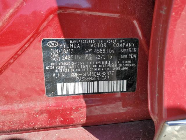 KMHEC4A45DA083877 - 2013 HYUNDAI SONATA HYBRID BURGUNDY photo 12