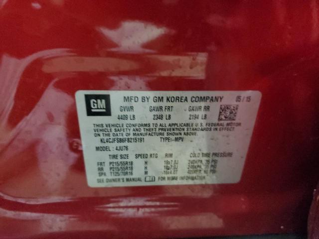 KL4CJFSB6FB215191 - 2015 BUICK ENCORE CONVENIENCE 勃艮第红 照片 13