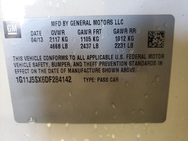 1G11J5SX6DF284142 - 2013 CHEVROLET MALIBU LTZ 白色 照片 12