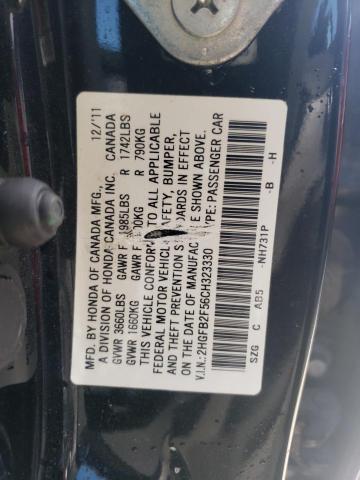 2HGFB2F56CH323330 - 2012 HONDA CIVIC LX BLACK photo 13