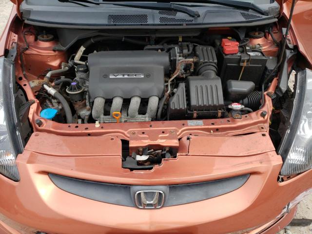 JHMGD38648S015421 - 2008 HONDA FIT SPORT ORANGE photo 11