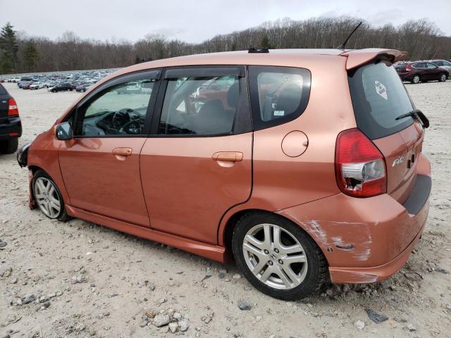 JHMGD38648S015421 - 2008 HONDA FIT SPORT ORANGE photo 2