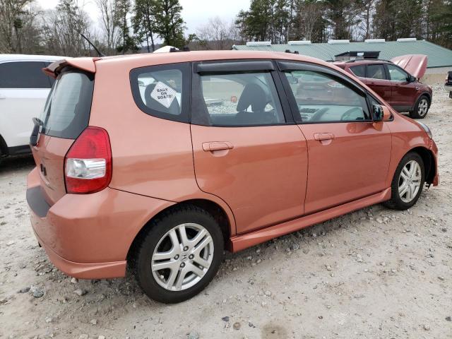 JHMGD38648S015421 - 2008 HONDA FIT SPORT ORANGE photo 3