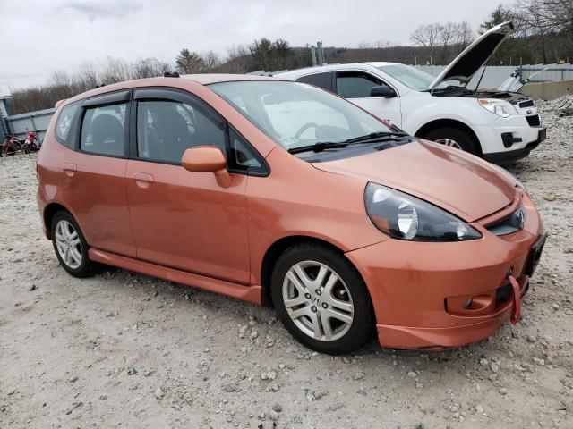 JHMGD38648S015421 - 2008 HONDA FIT SPORT ORANGE photo 4