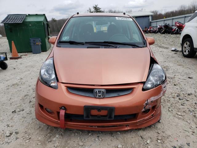 JHMGD38648S015421 - 2008 HONDA FIT SPORT ORANGE photo 5