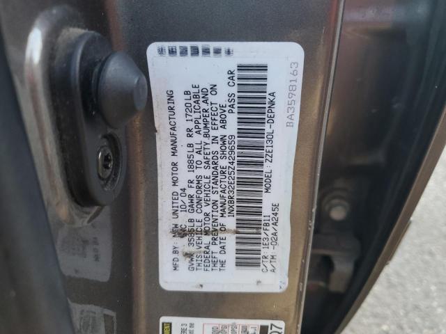 1NXBR32E25Z429659 - 2005 TOYOTA COROLLA CE GRAY photo 12