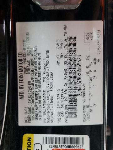 3LN6L5E90HR609523 - 2017 LINCOLN MKZ RESERVE შავი ფოტო 12