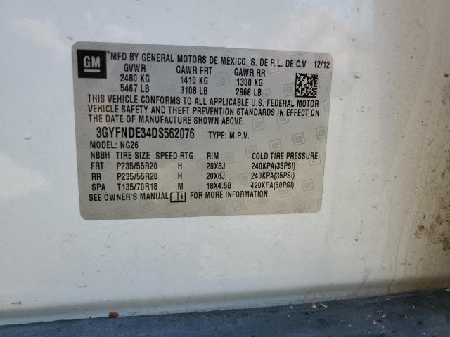 3GYFNDE34DS562076 - 2013 CADILLAC SRX PERFORMANCE COLLECTION Ақ фото 12