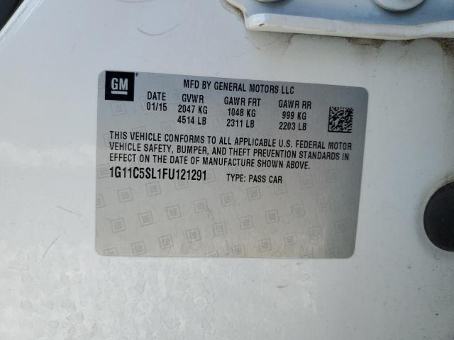1G11C5SL1FU121291 - 2015 CHEVROLET MALIBU 1LT 白色 照片 12