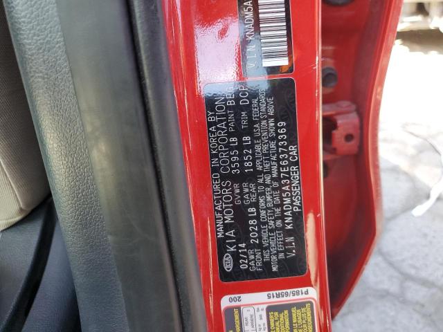 KNADM5A37E6373369 - 2014 KIA RIO LX RED photo 12