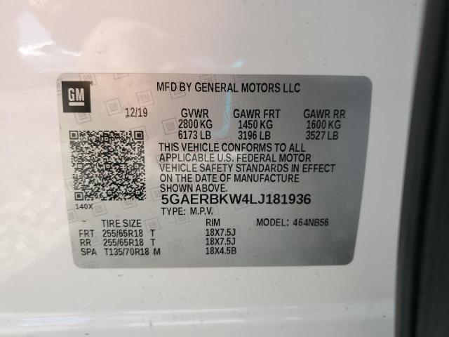 5GAERBKW4LJ181936 - 2020 BUICK ENCLAVE ESSENCE თეთრი ფოტო 14